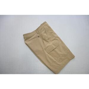 Eddie Bauer Polyester Stretch Cargo Shorts Beige Hiking Camp 10" INS Mens Sz 34